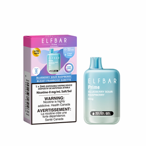 ELF Bar Prime 1800 Puffs (Nicotine Free) - Blueberry Sour Raspberry