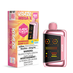 Kraze Mega X 48K Puffs Disposable Vape - Norwegian Berry G Ice