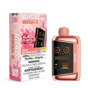 Kraze Mega X 48K Puffs Disposable Vape - Peach Watermelon Ice