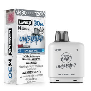 Flavour Beast Unleashed Level X M Series M30 120K Puffs Vape Pod - Epic Blue Razz Iced