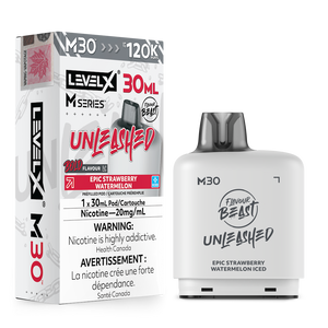 Flavour Beast Unleashed Level X M Series M30 120K Puffs Vape Pod - Epic Strawberry Watermelon Iced