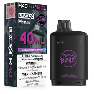 Flavour Beast Level X M Series M40 160K Puffs Vape Pod - Groovy Grape Passionfruit Iced