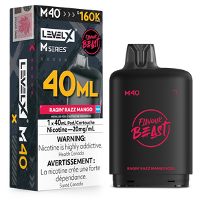 Flavour Beast Level X M Series M40 160K Puffs Vape Pod - Ragin' Razz Mango Iced