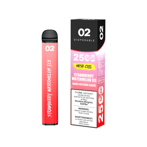 O2 2500 Puffs Disposable Vape - Strawberry Watermelon Ice