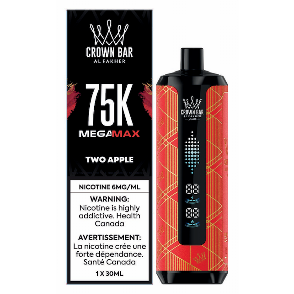 Al Fakher Crown Bar 75K Mega Max Disposable Vape - Two Apple